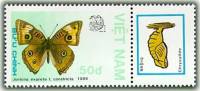 (1989-003) Марка + купон Вьетнам "Вест-Индский Бакай"    Бабочки III Θ